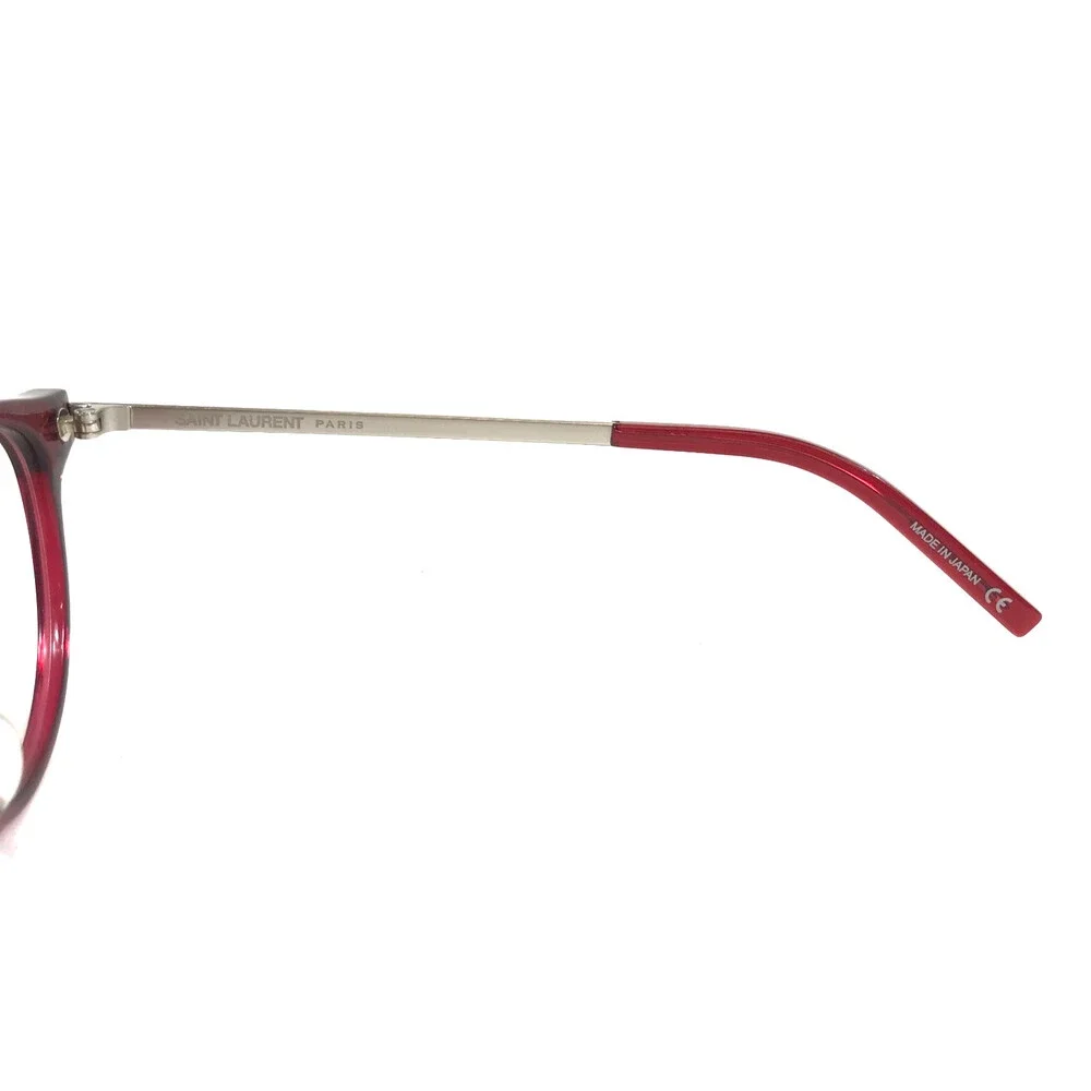 Saint Lauren Eyeglasses Frames SL25/F 004 Red Silver Round Asian Fit 49-19-140